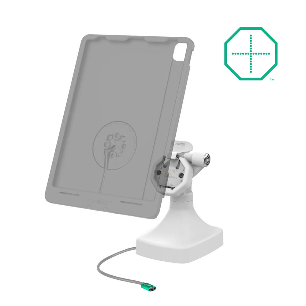 RAM Mounts GDS® Uni-Conn™ Stand-Dockingstation dreh-/schwenkbar - abschließbar, USB-C, Pogo Pins rückseitig, hellgrau