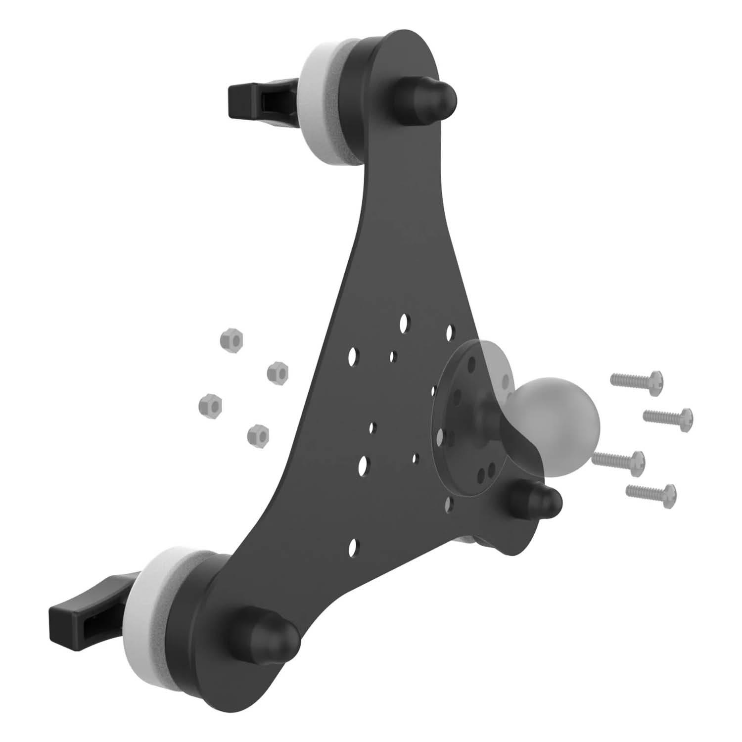 RAM Mounts Tough-Mag™ 3-Punkt Magnetbasis für Glasscheiben - 4-Loch AMPS & VESA 75x75 mm Lochraster