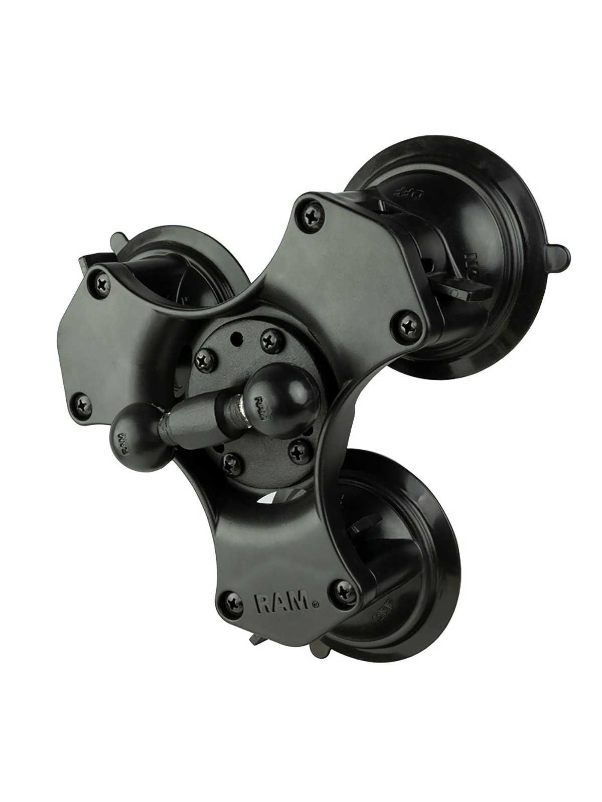 RAM Mounts Triple-Saugfuss mit Doppelkugel-Adapterplatte - B-Kugel (1 Zoll)