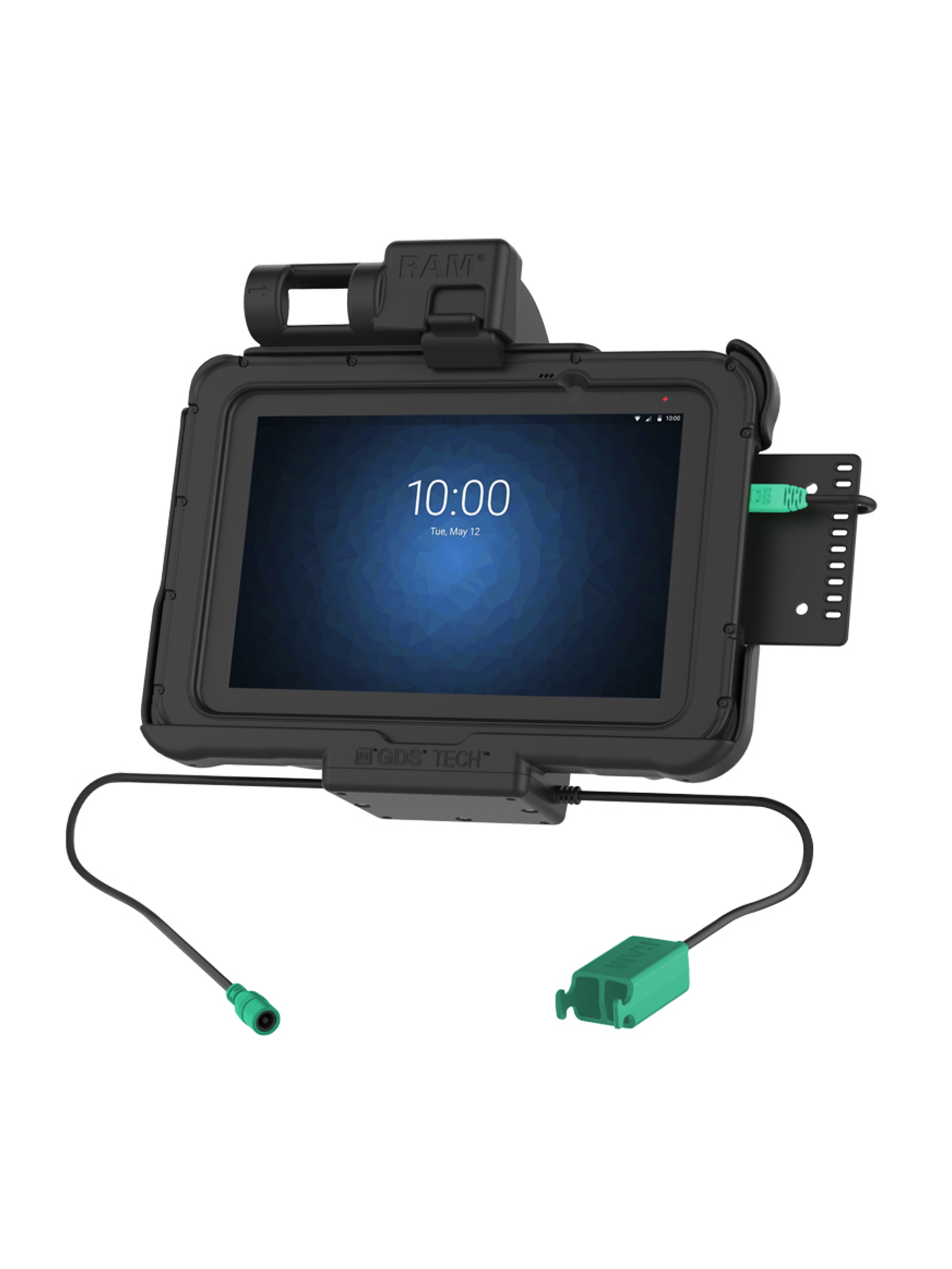 RAM Mounts Form-Fit Halteschale für Zebra ET5x 8.3“ & 8.4“ Serie - In Rugged Boot - 5.5mm DC & Dual USB-A-Anschluss