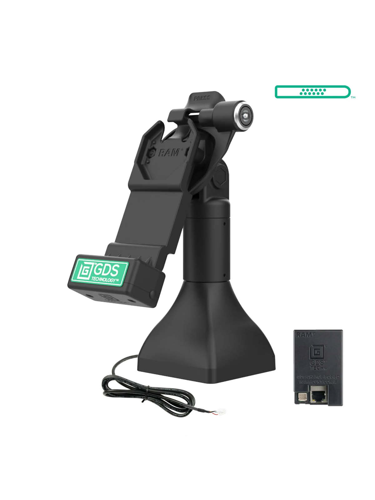 RAM Mounts GDS Uni-Conn Stand-Dockingstation (7 Zoll) mit Schlüsselverriegelung (Rechts) - Dreh- & Schwenkbar - RJ45-Anschluss - PoE (Power over Ethernet)