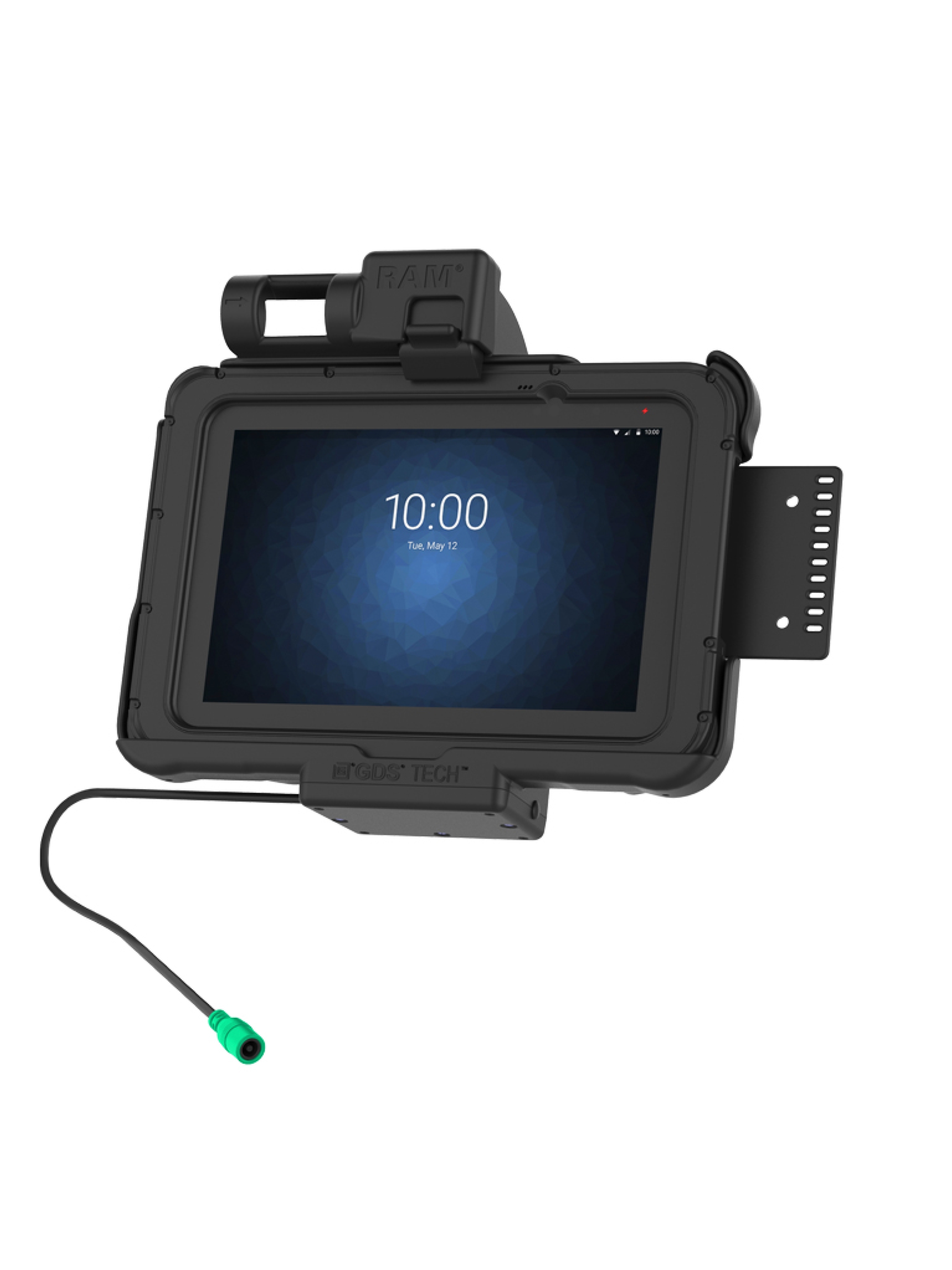 RAM Mounts Form-Fit Halteschale (Schnappverschluss) für Zebra ET5x 8.3“ & 8.4“ Serie - In Rugged Boot - 5.5mm DC-Anschluss