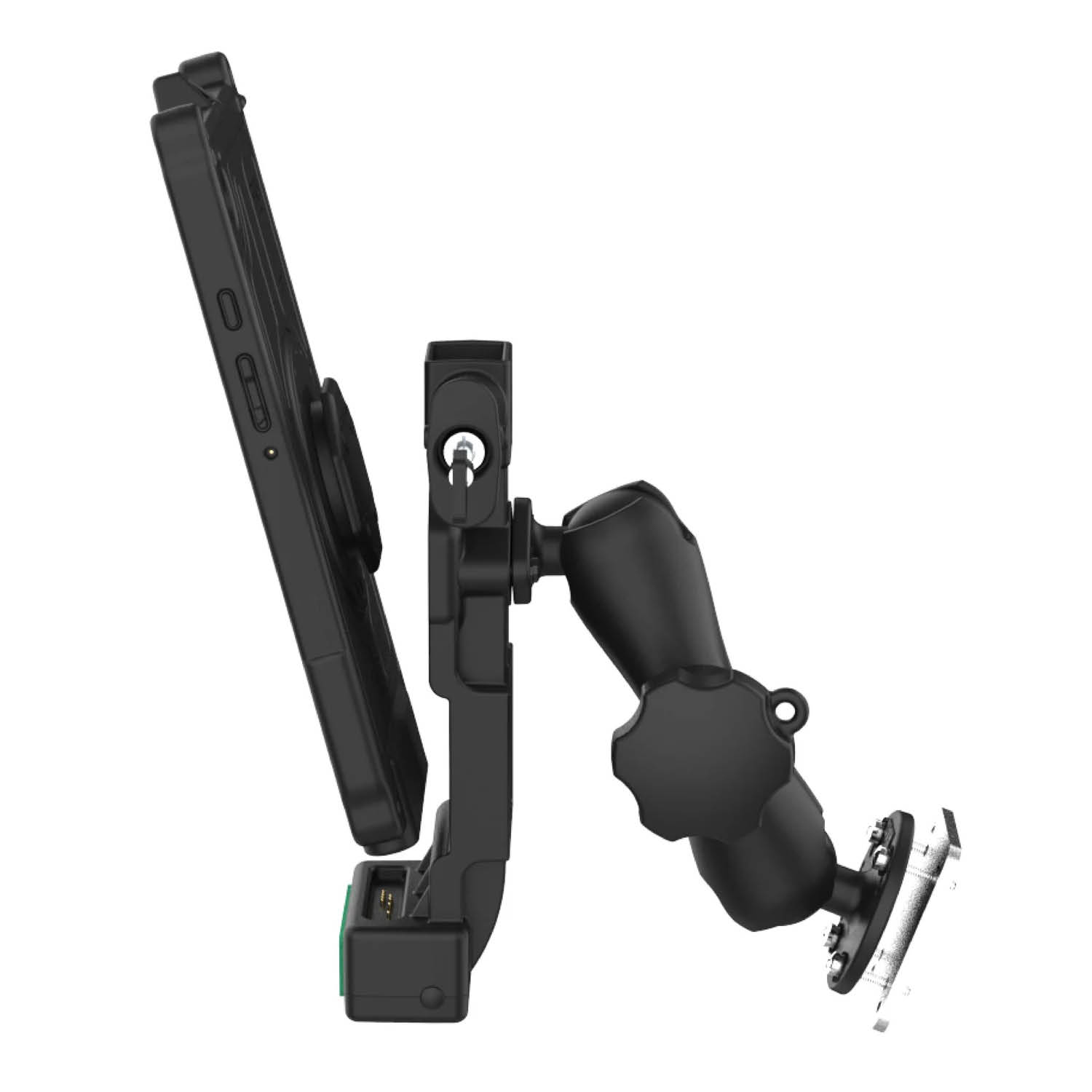 RAM Mounts GDS® Uni-Conn™ Fahrzeughalterung (abschließbar) inkl. PTT Mikrofon mit Lautsprecher für Kodiak - C-Kugel (1,5 Zoll), 4-Loch AMPS