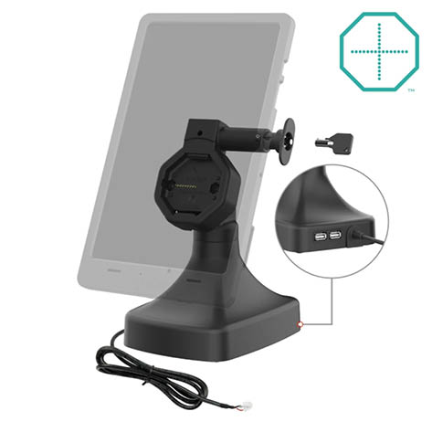 RAM Mounts GDS Uni-Conn Stand-Dockingstation (abschließbar) - Dreh- & Schwenkbar - PoE & Daten - rückseitige Pogo-Pads