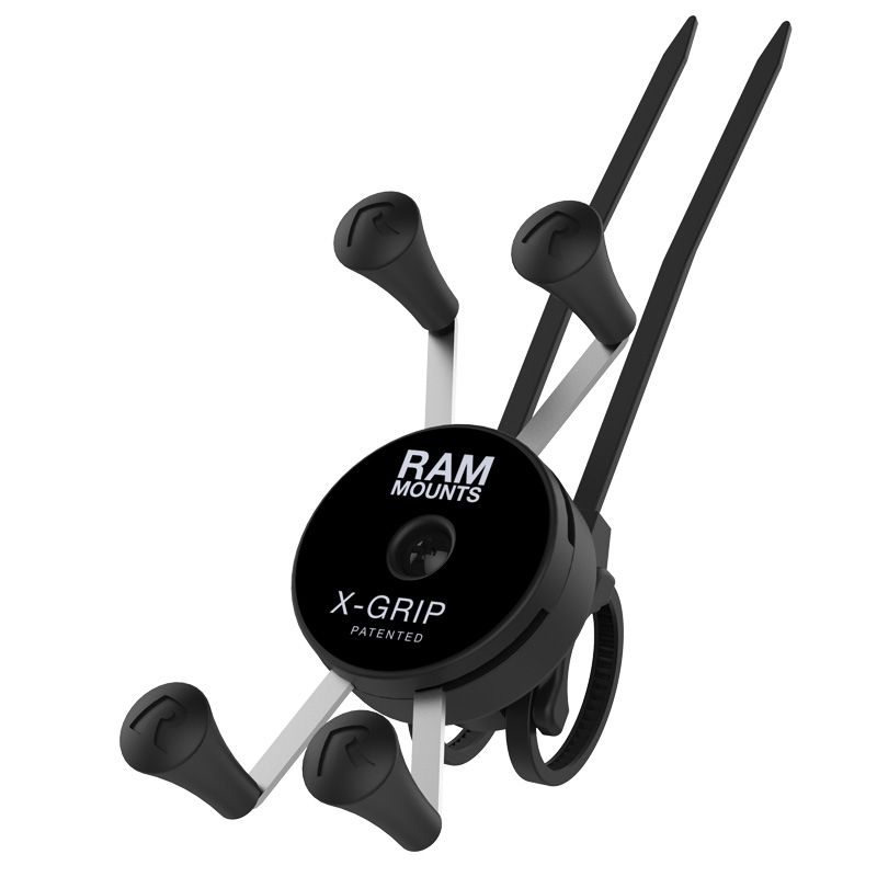 RAM Mounts X-Grip Lenker-Halterung mit Kabelbinder für Smartphones - Bis 82,55 mm Breite - Durchmesser von 12,07 mm bis 42,67 mm