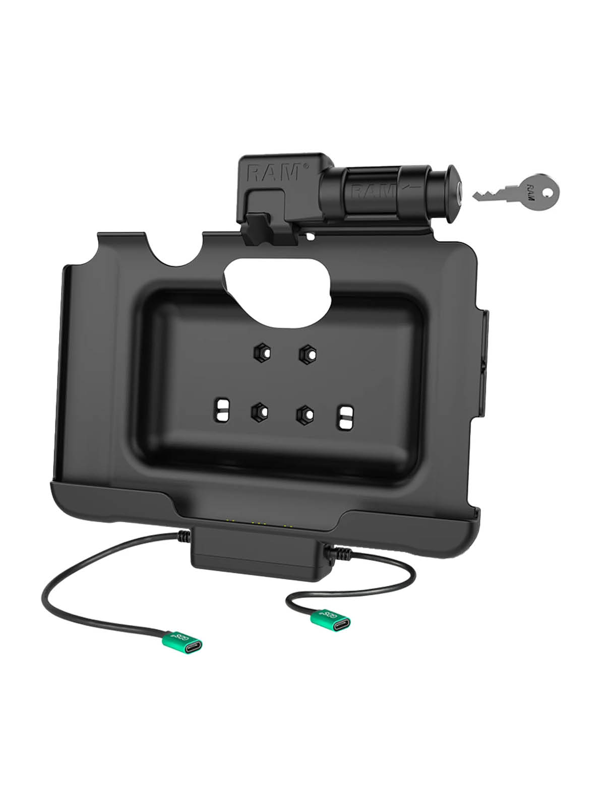 RAM Mounts Form-Fit Halteschale (Schlüsselverriegelung) für Samsung Tab Active4 Pro & Active5 Pro - in OEM/RAM Schutzhülle - USB-C Strom & Daten-Anschluss