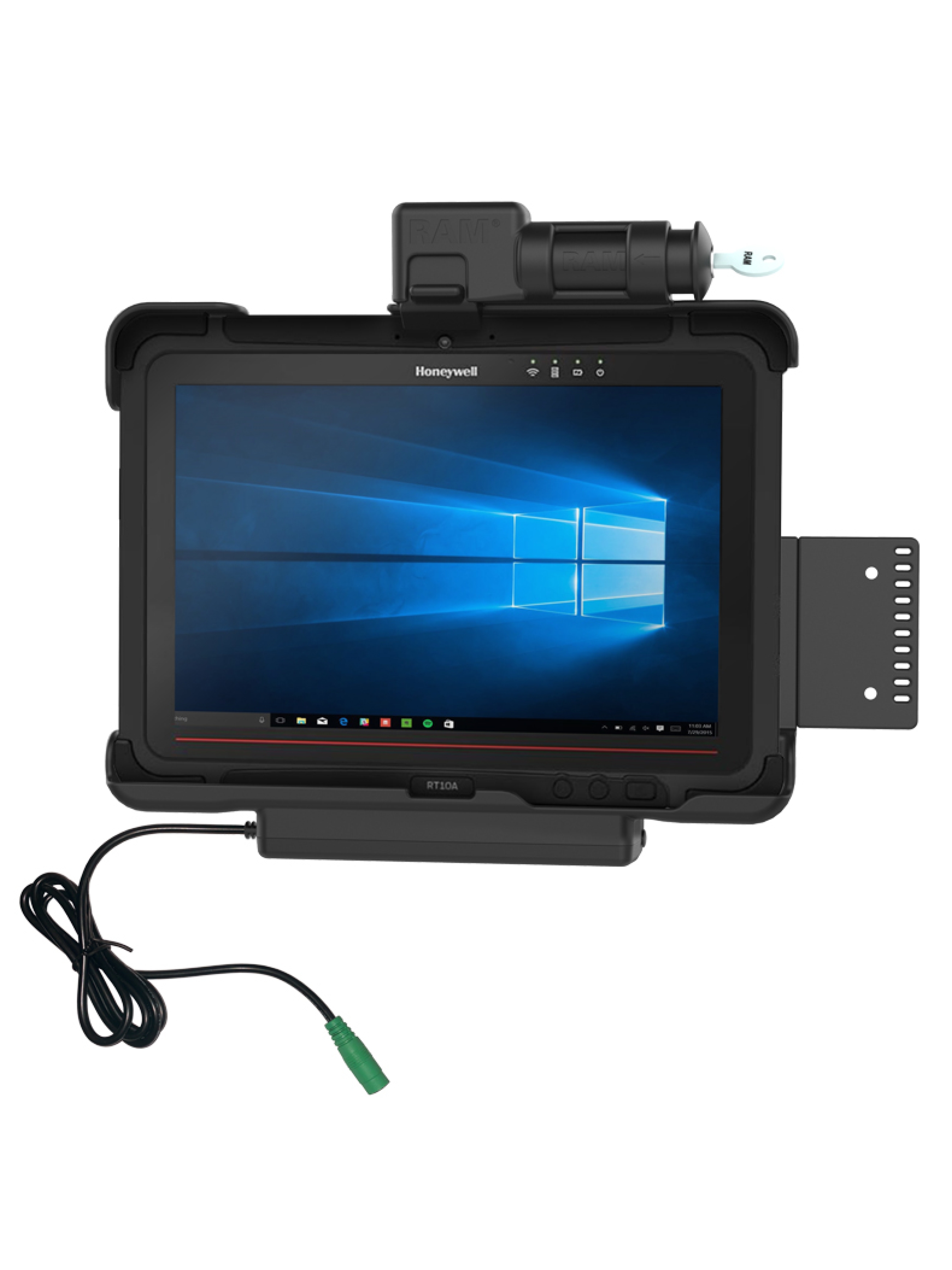 RAM Mounts Form-Fit Halteschale (Schlüsselverriegelung) für Honeywell RT10 Rugged Tablet - 5.5mm DC-Anschluss