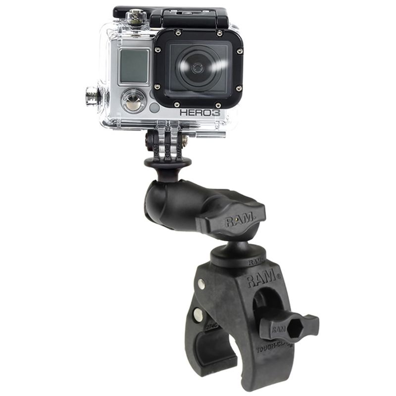 RAM Mounts Tough-Claw Kamerahalterung GoPro - B-Kugel (1 Zoll), Tough-Claw klein (Durchmesser 15,9-29,0 mm), Aluminium-Verbindungsarm (ca. 60 mm)