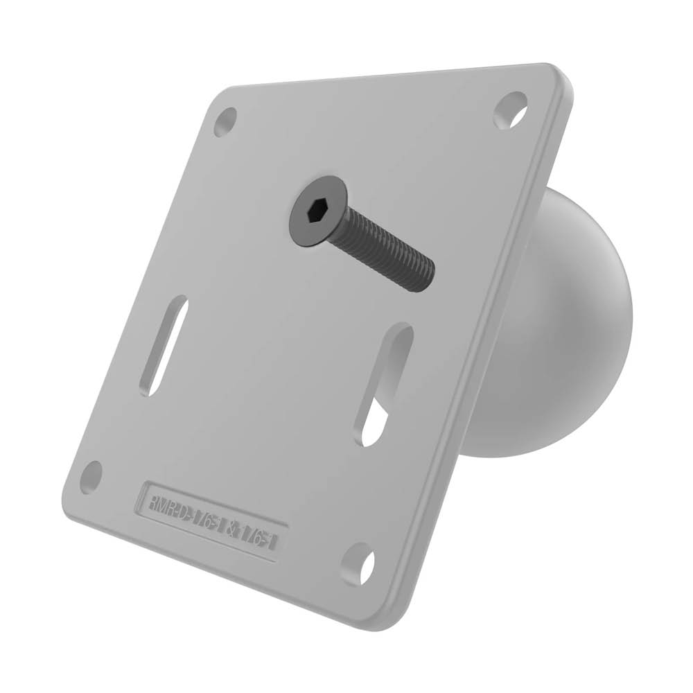 RAM Mounts VESA-Platte (3,625 x 3,625  Zoll) mit stahlverstärktem Post - 75 x 75 mm Lochraster, D-Kugel (2,25 Zoll)