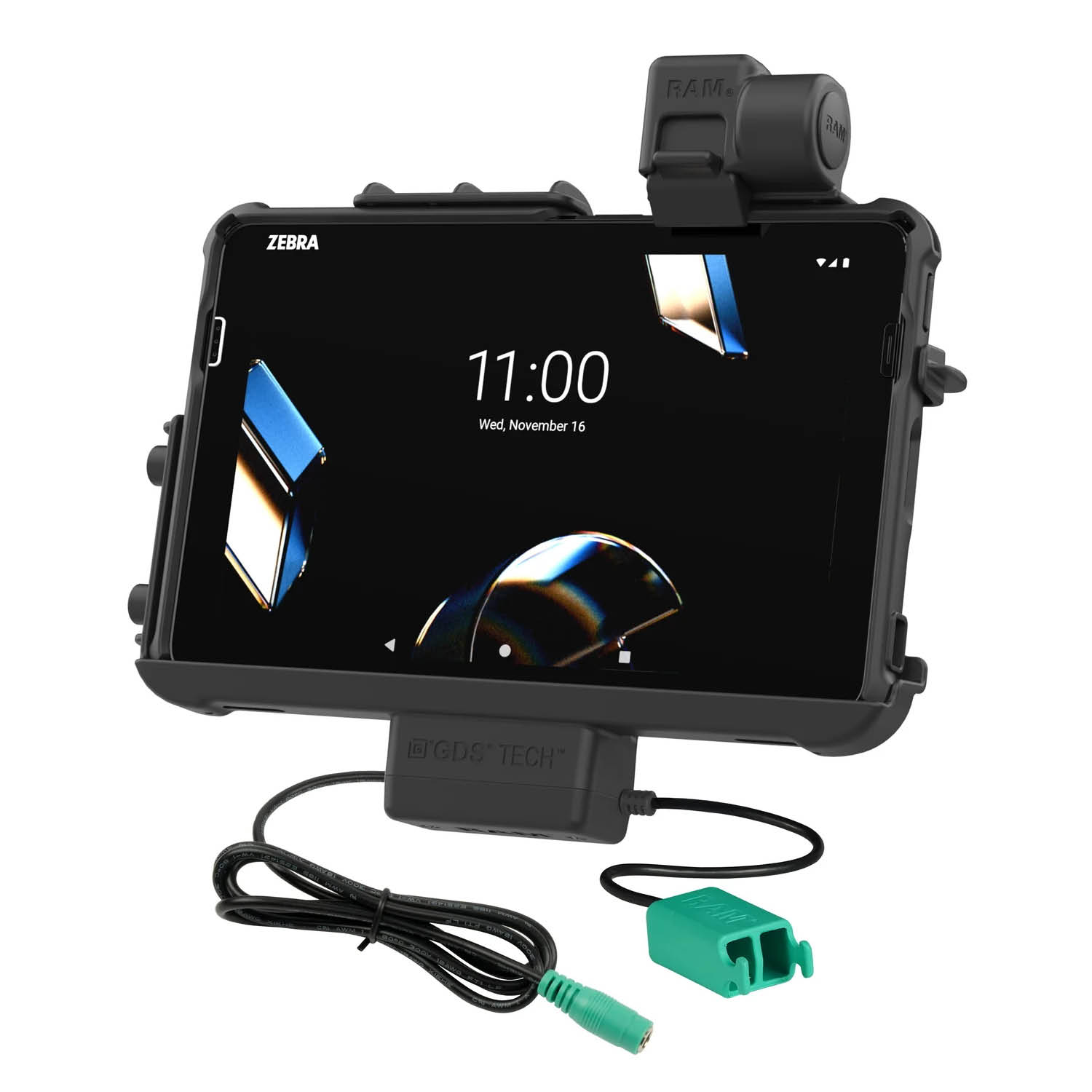 RAM Mounts Thin-Dock for Zebra ET401 & ET4x (10") Tablets - With or without RAM Skin/Rugged Boot - 5.5mm DC Power & Dual USB-A Connector