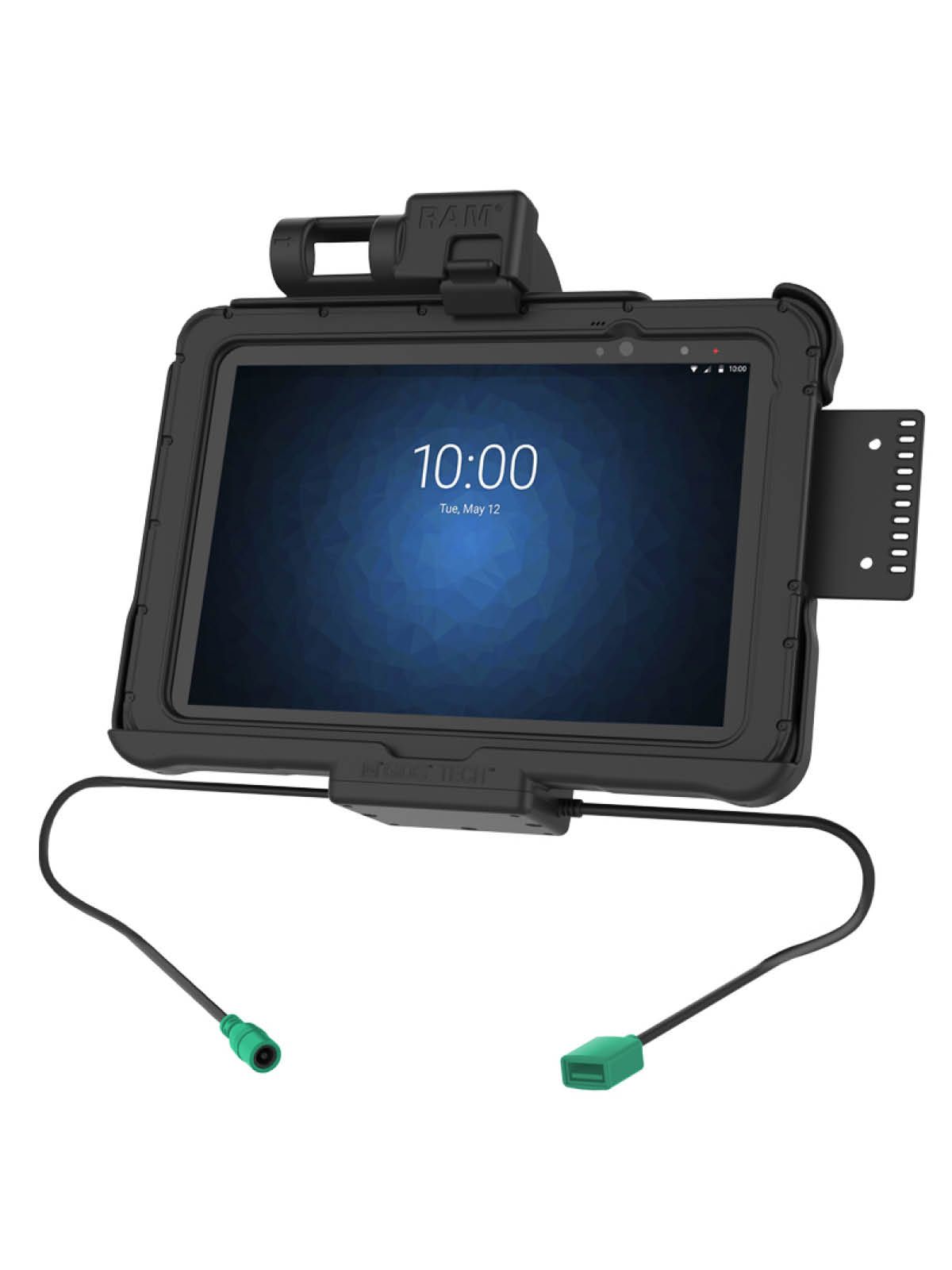 RAM Mounts Form-Fit Halteschale für Zebra ET5x 10.1“ Serie - In Rugged Boot - 5.5mm DC & USB-A-Anschluss