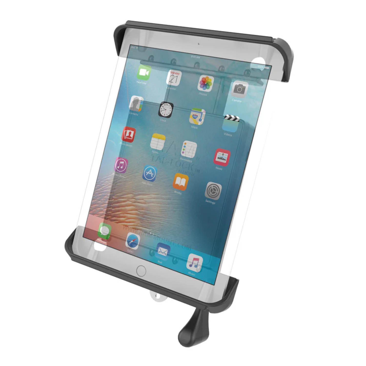 RAM Mounts Tab-Lock (abschließbar) Universal Halteschale für bis zu 10 Zoll Tablets - AMPS-Aufnahme, Schrauben-Set