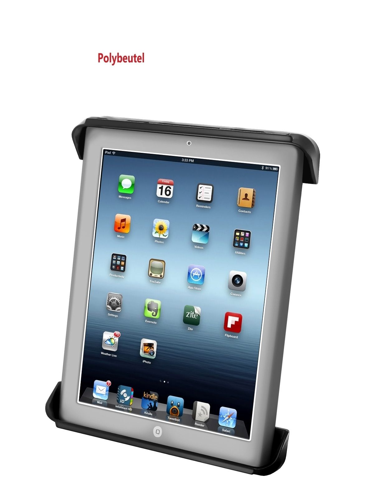 RAM Mounts Tab-Tite Universal Halteschale für bis zu 11 Zoll Tablets (inkl. Apple iPad 1-4) - AMPS-Aufnahme, Schrauben-Set