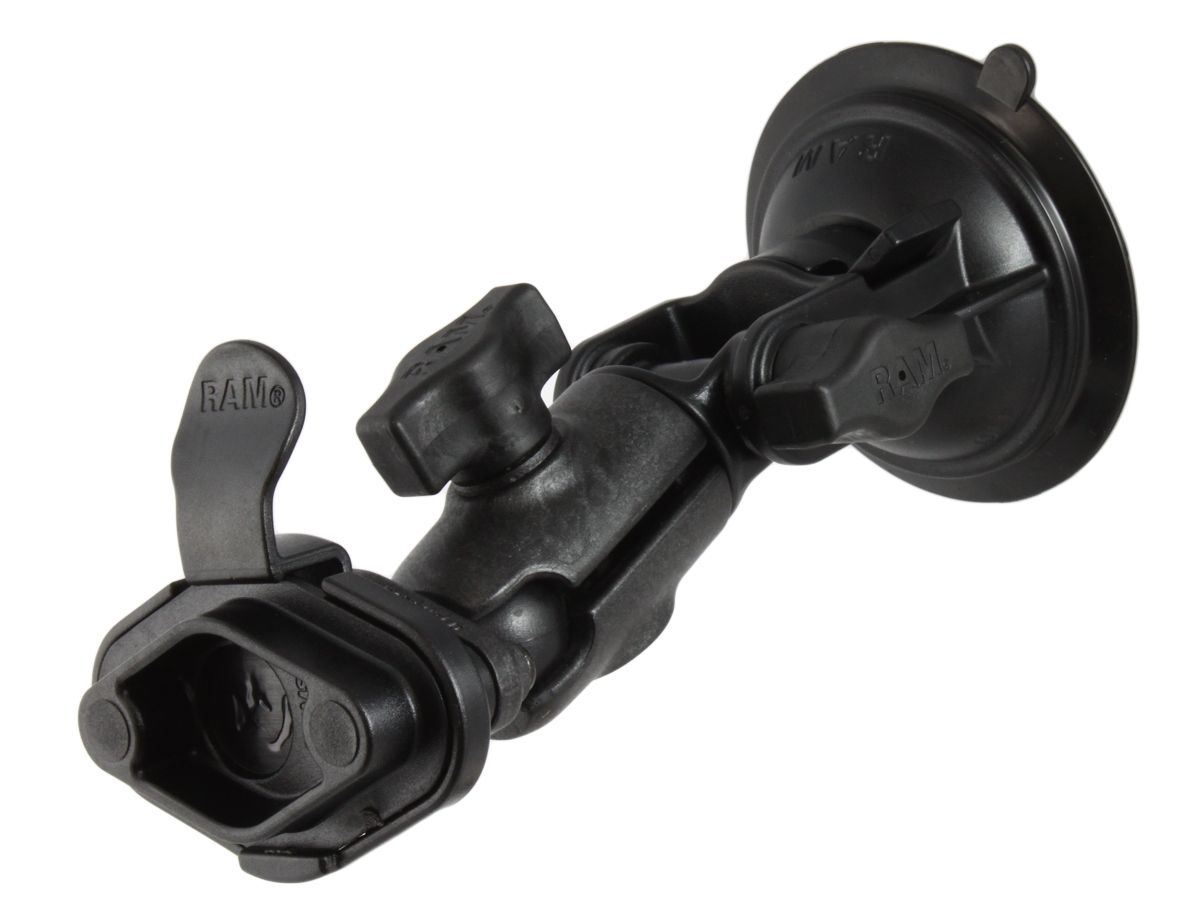 RAM Mounts Verbundstoff Saugfuss-Set mit Diamond-Anbindung - Ocatagon-Verbindungsarm mit Drehgelenk, Diamond-Basisplatte (Trapez), B-Kugel (1 Zoll), i