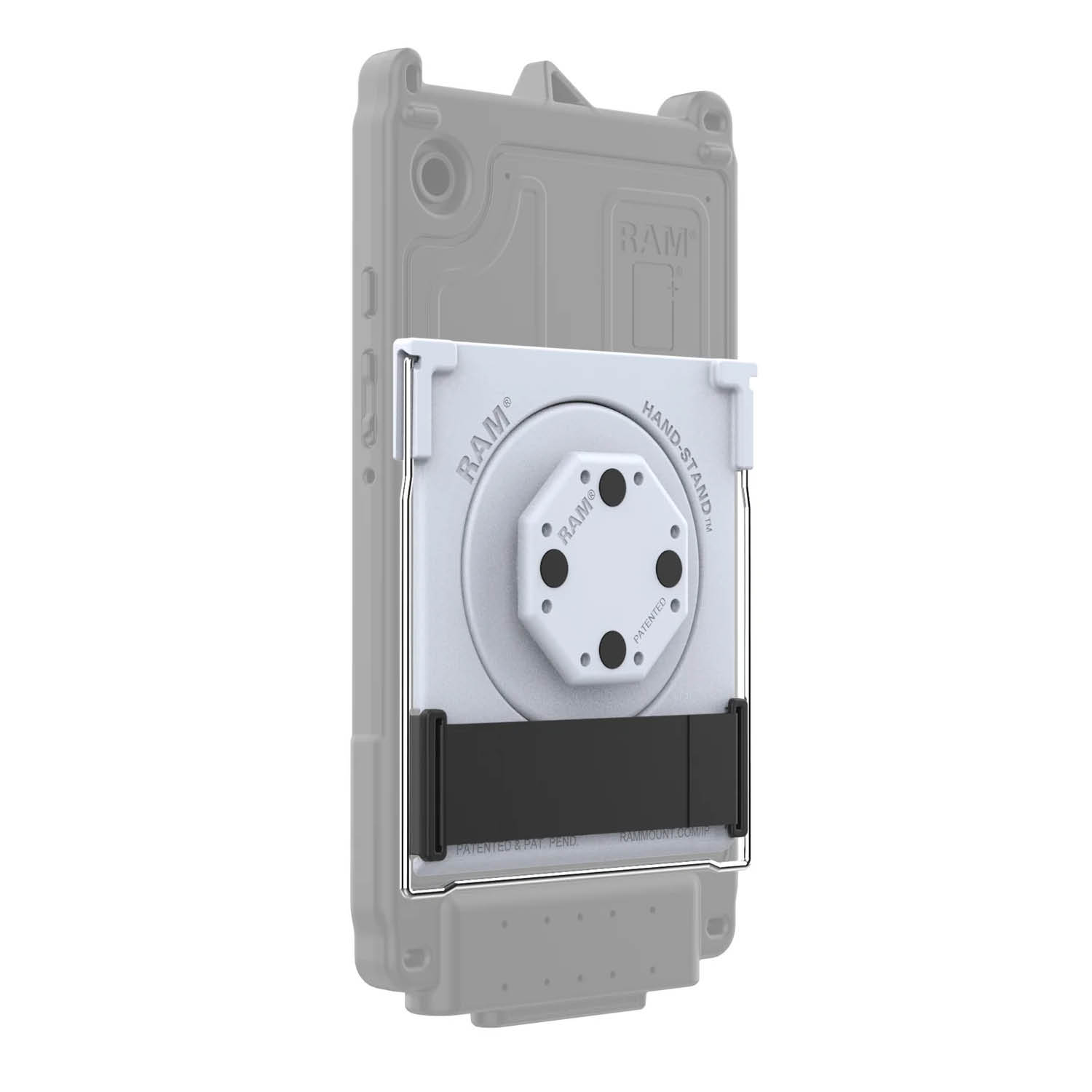 RAM Mounts GDS Uni-Conn Adapter mit Tischständer und Handschlaufe für IntelliSkin Next Gen Schutzhüllen, Hard- und Thin-Cases - hellgrau