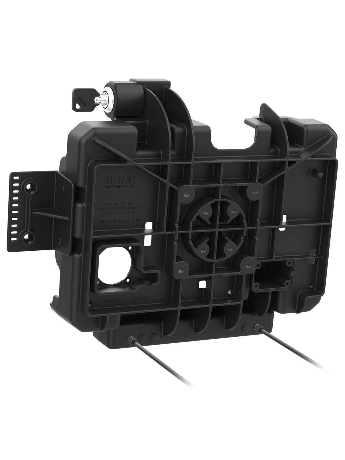 RAM Mounts Form-Fit Halteschale (Schlüsselverriegelung) für Getac ZX10 Rugged Tablet - 5.5mm DC & Dual USB-A-Anschluss