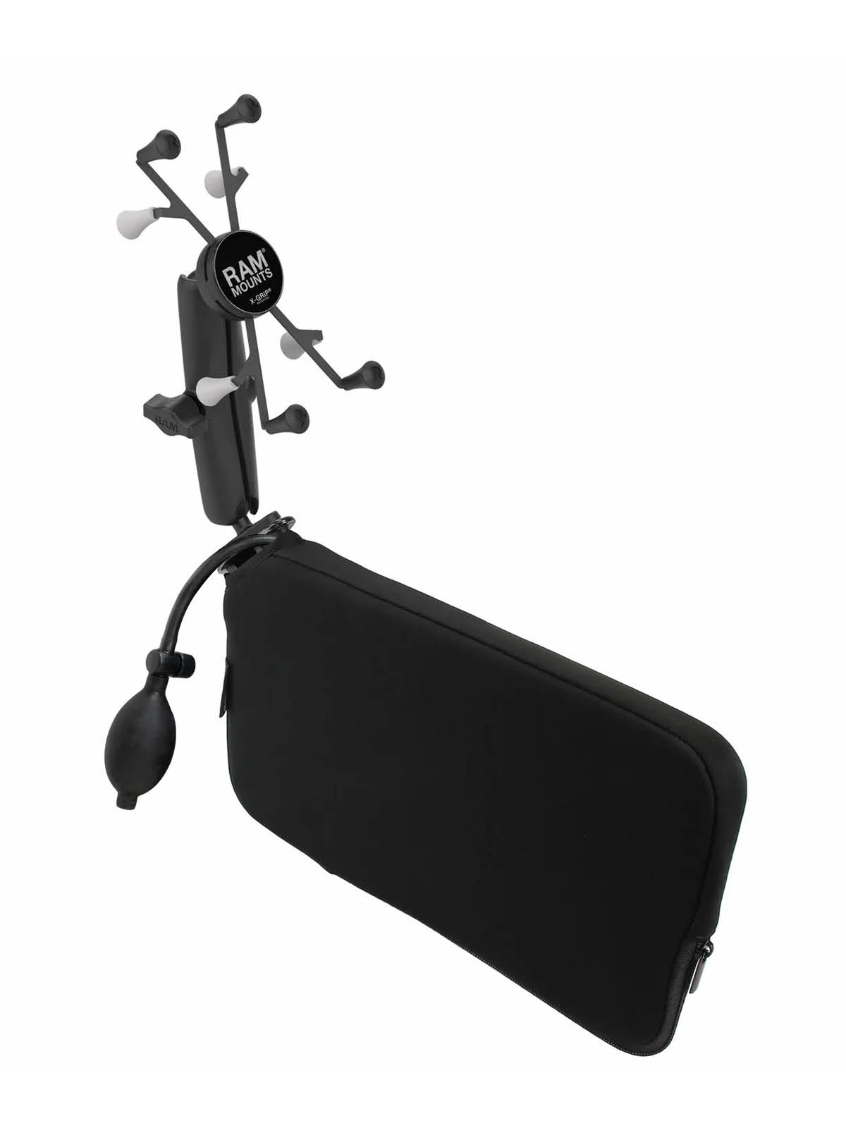RAM Mounts Tough-Wedge Set für 7-8 Zoll Tablets - Zwischenraumpolster (mit Pumpe), B-Kugel (1 Zoll), X-Grip Halteklammer, langer Verbindungsarm