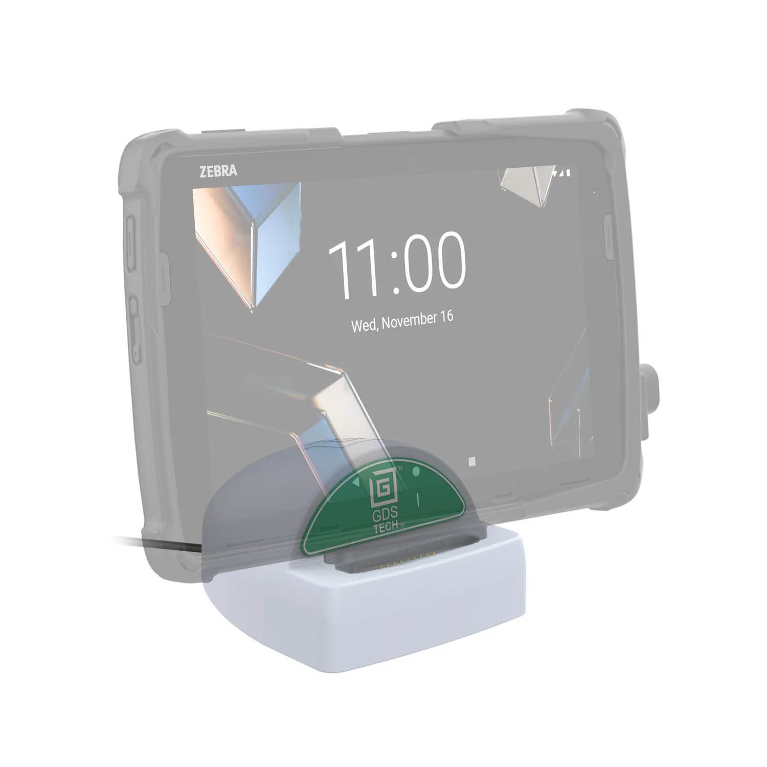 RAM Mounts GDS Tisch-Ladestation (Low-Profile) mit Power Delivery für große Tablets in IntelliSkin Schutzhülle - USB-C 3.1 - Hellgrau