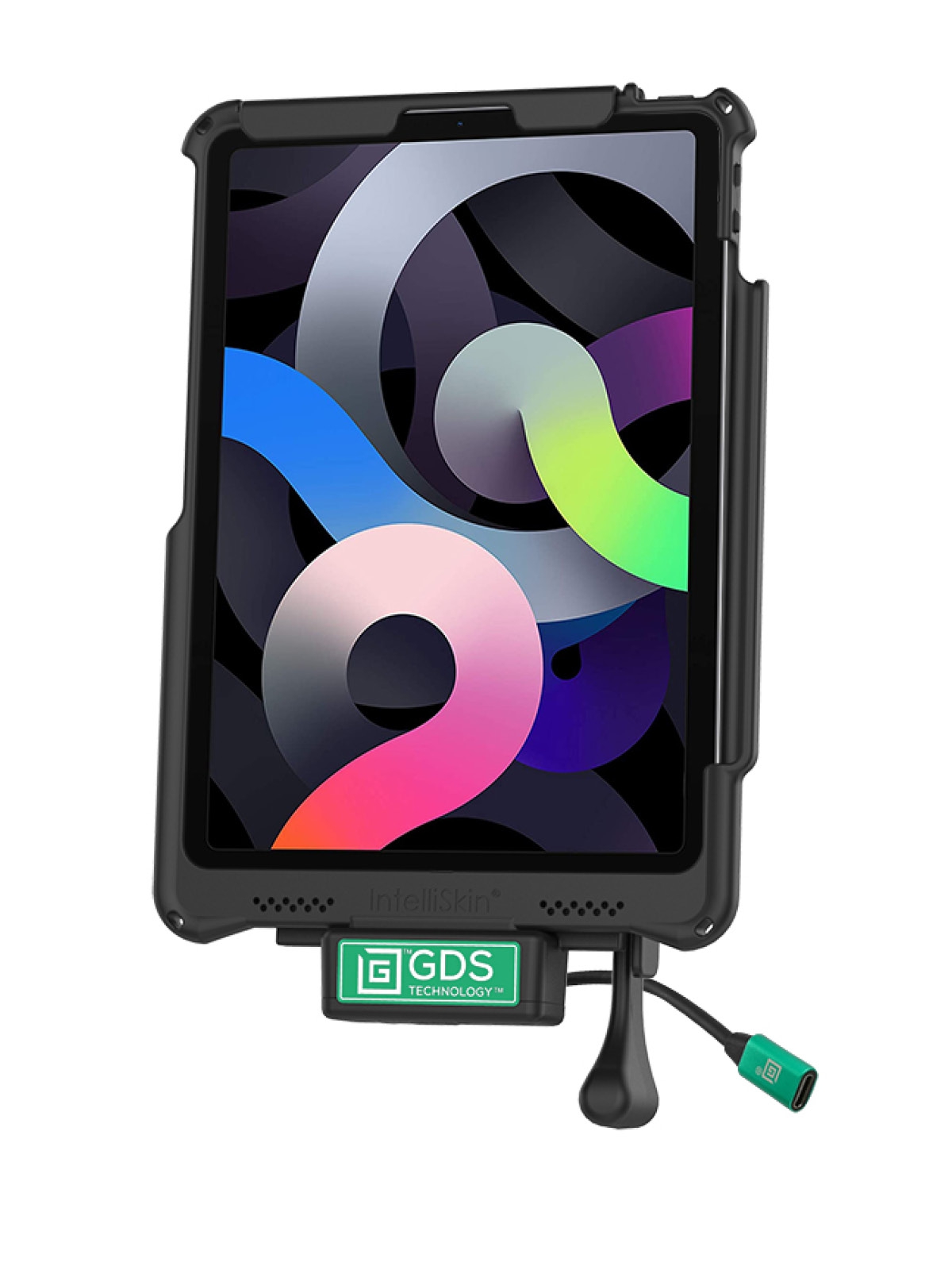 RAM Mounts GDS Halteschale (Schlüsselverriegelung) für Apple iPad Pro 11“ (1-3 Gen.) - In IntelliSkin Schutzhülle - USB-C-Anschluss