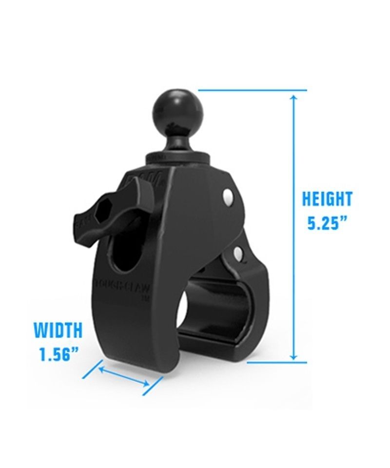 RAM Mounts Tough-Claw Halteklammer (mittel) - Klemmbereich: 25,4-40,64 mm (Durchmesser) - B-Kugel (1 Zoll)
