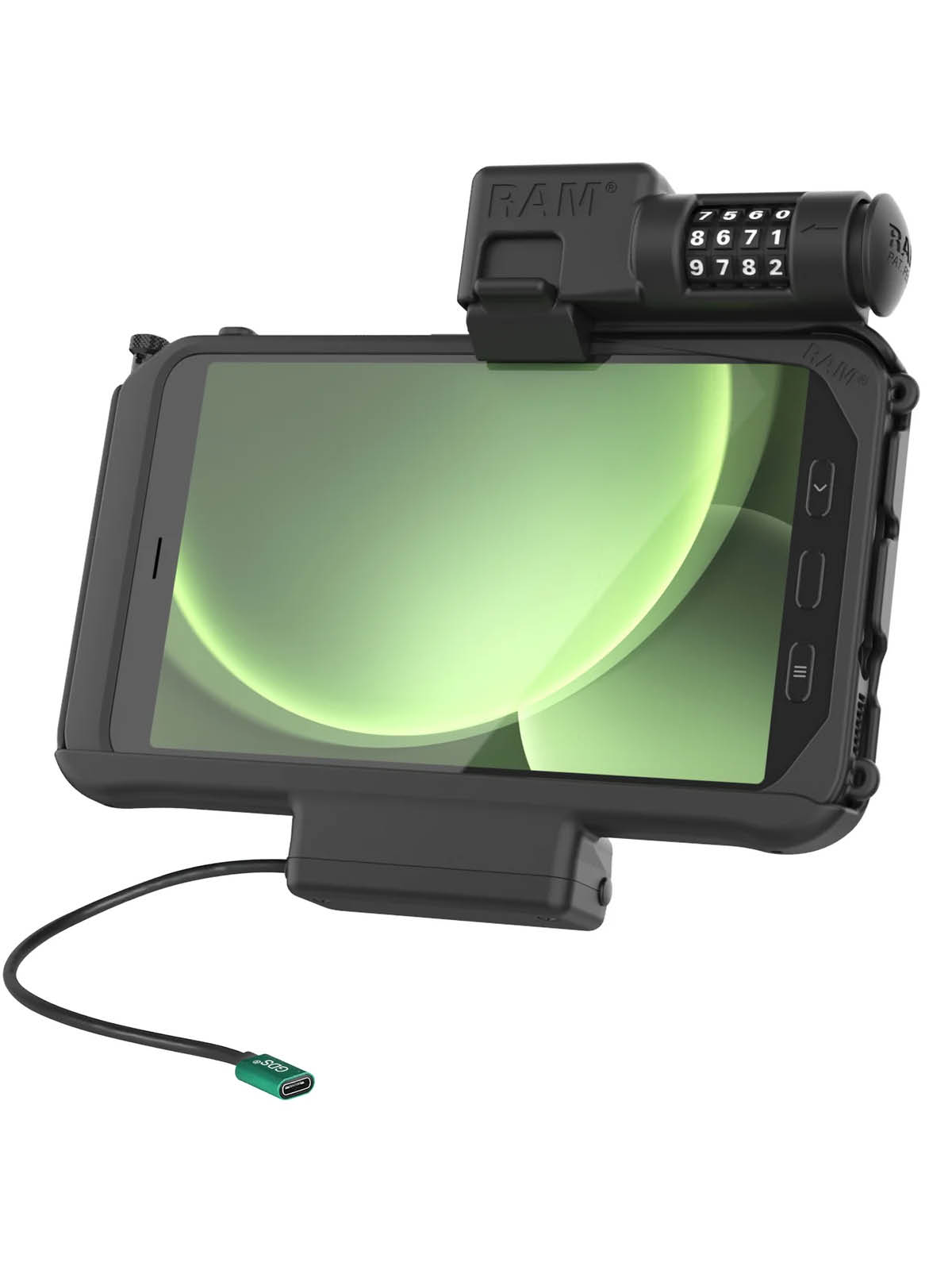 RAM Mounts Form-Fit Halteschale (Zahlenschloss) für Samsung Tab Active3 & Active5 - in OEM/RAM Schutzhülle - USB-C-Anschluss