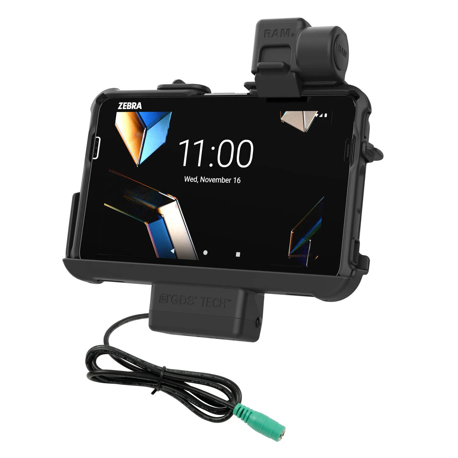 RAM Mounts Thin-Dock for Zebra ET401 & ET4x (8") Tablets - With or without RAM Skin/Rugged Boot - 5.5mm DC Power Supply