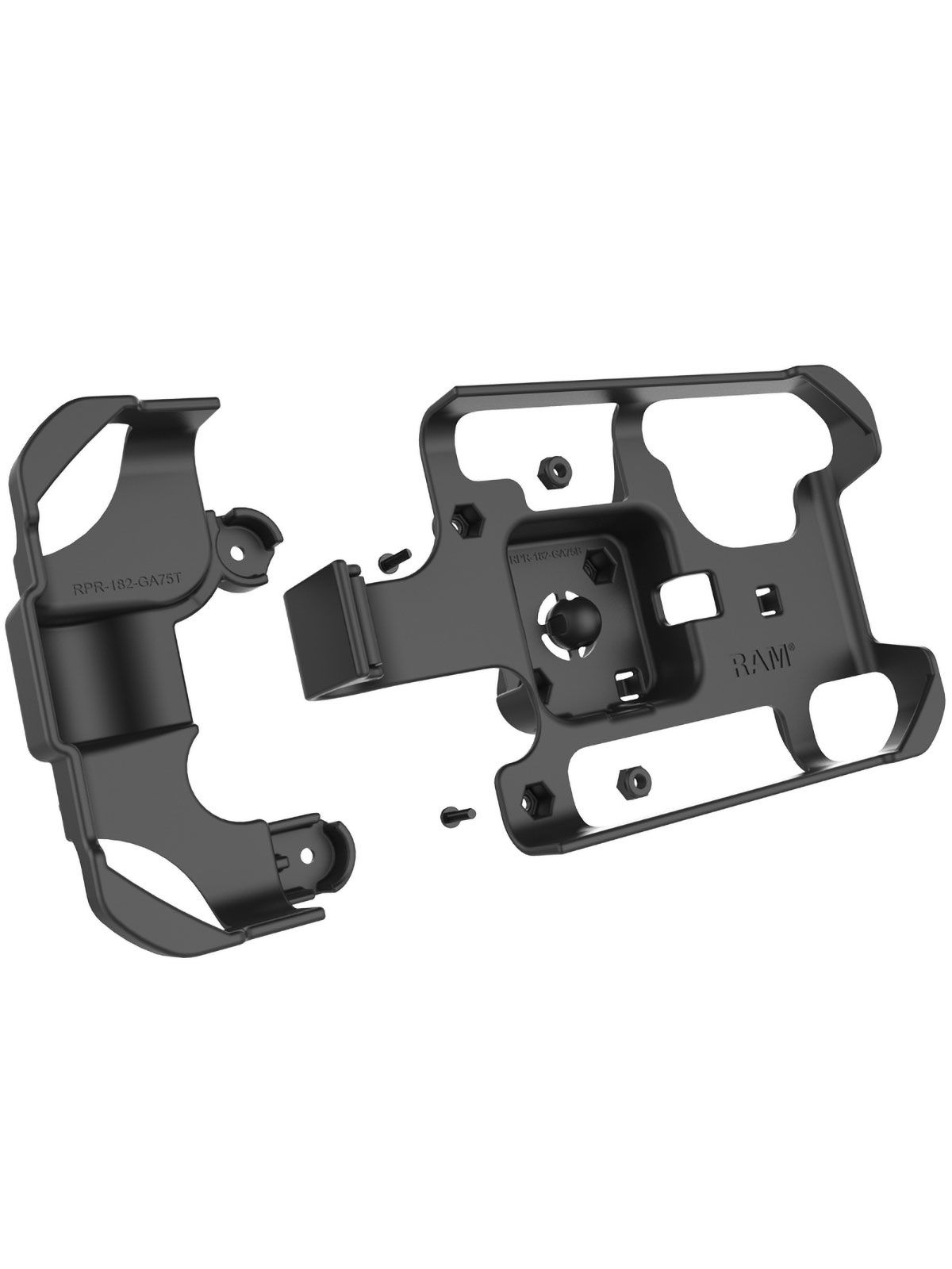 RAM Mounts Sicherheitsgehäuse für Garmin Fleet 7X0 Serie (ohne Schutzhüllen) - Diamond-Anbindung (Trapez), Schrauben-Set, im Polybeutel