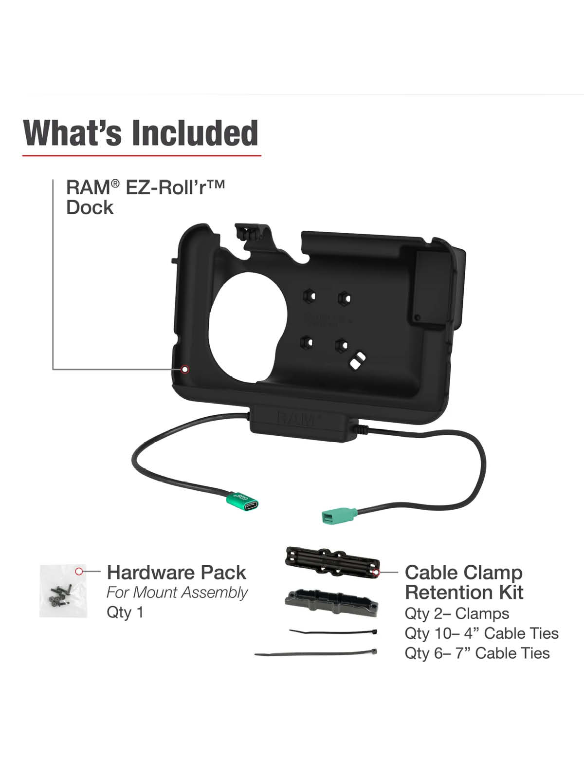 RAM Mounts EZ-Roll'r Halteschale für Samsung Tab Active3 - In OtterBox uniVERSE Schutzhülle - USB-C & USB-A-Anschluss