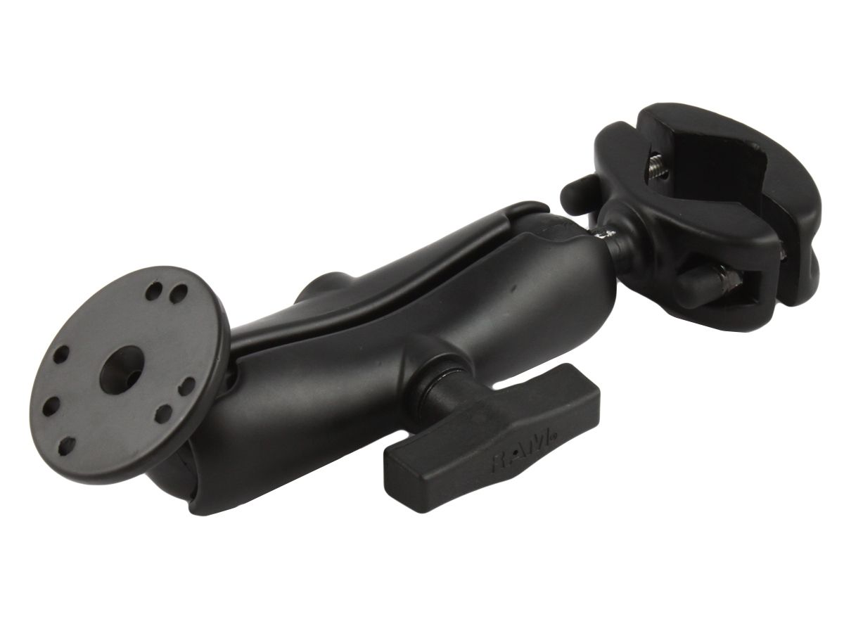 RAM Mounts Set für Lenker/Rohre - Rohrschelle, mittlerer Verbindungsarm, runde Basisplatte (AMPS), C-Kugel (1,5 Zoll), im Polybeutel