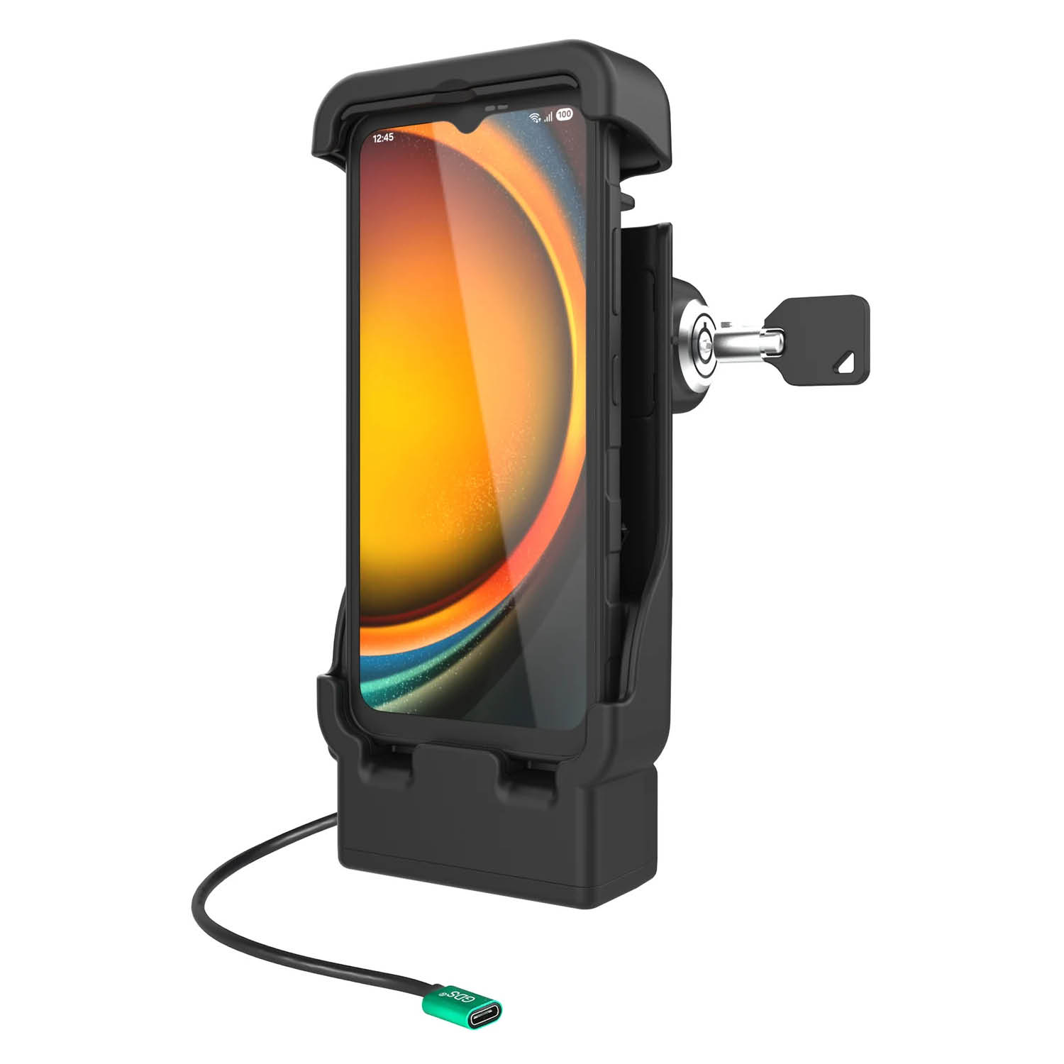 RAM Mounts GDS Fahrzeug-Ladestation für Samsung XCover7 - abschließbar, USB-C-Anschluss, 2-Loch AMPS
