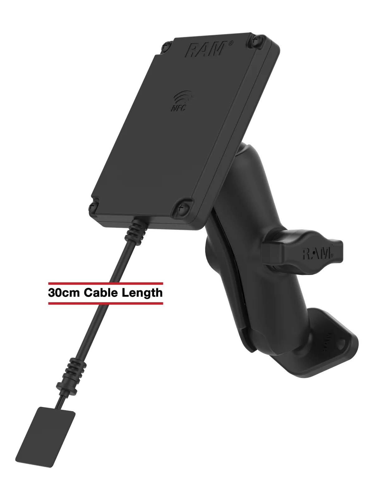 RAM Mounts Aufbau-Halterung mit NFC Repeater - B-Kugel (1 Zoll), 2-Loch AMPS