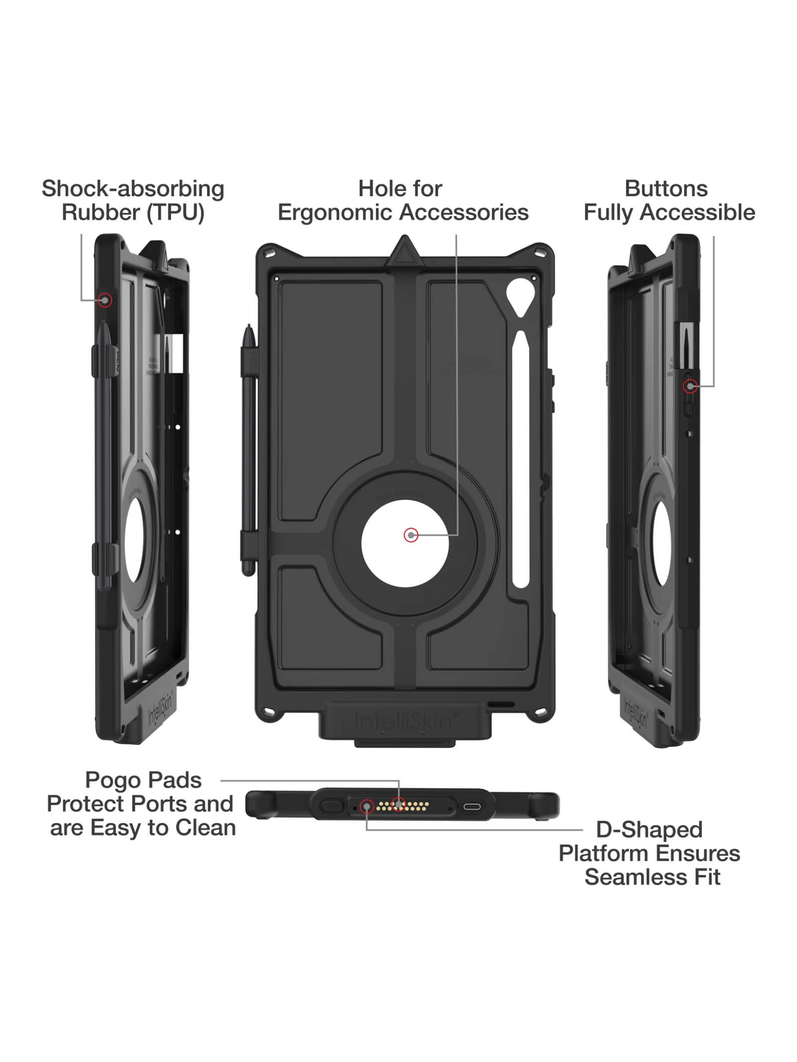 RAM Mounts IntelliSkin Next Gen Ladeschutzhülle für Samsung Galaxy Tab S9 & S9 FE - GDS-Technologie