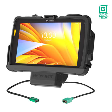 RAM Mounts GDS EZ-Roll'r Halteschale für Zebra ET40 & ET45 (8 Zoll) Tablets in IntelliSkin Schutzhülle - USB-C & USB-A-Anschluss