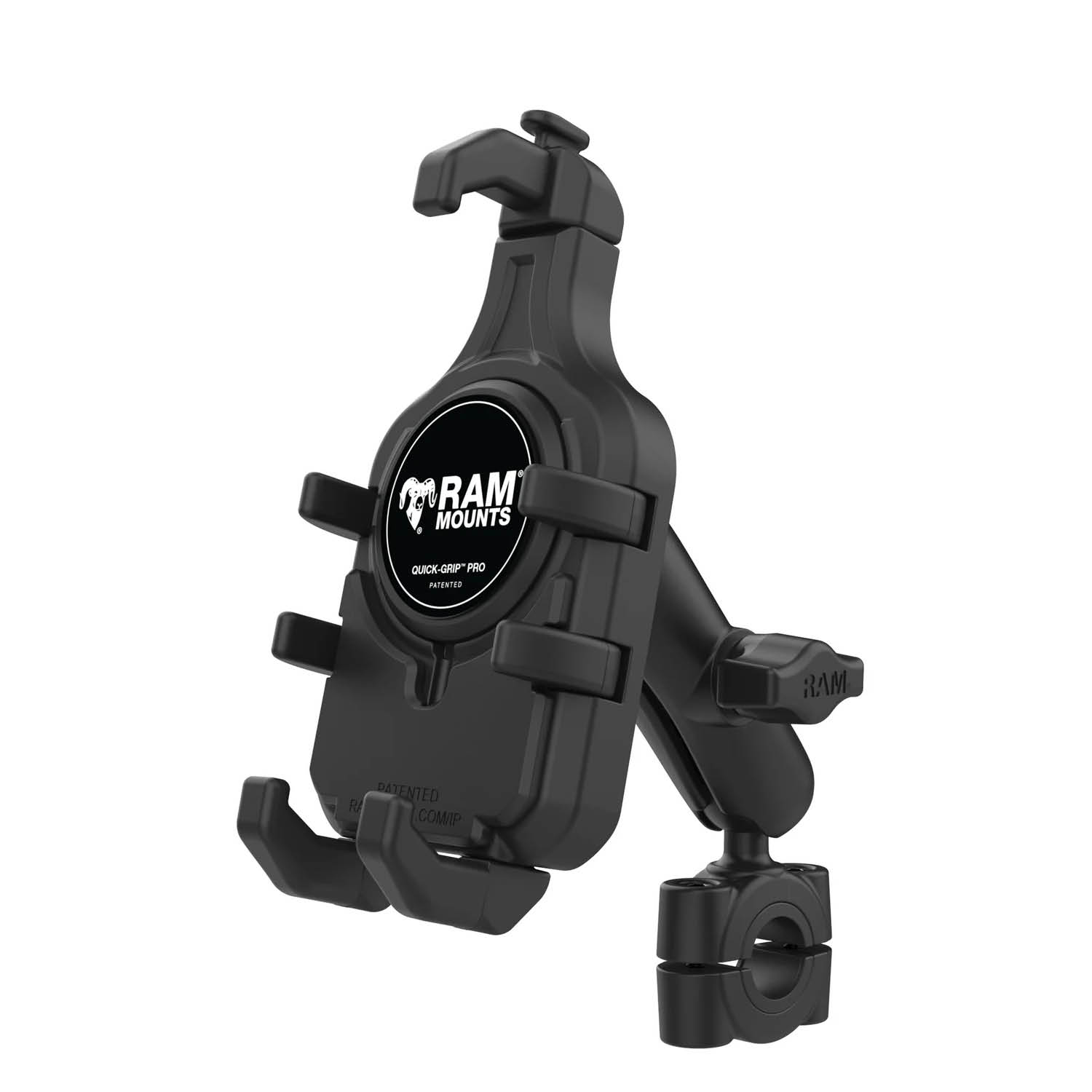 RAM Mounts Torque Quick-Grip Pro Universal-Halterung - B-Kugel (1 Zoll), Torque-Basis (19-25 mm Durchmesser), mittlerer Verbindungsarm
