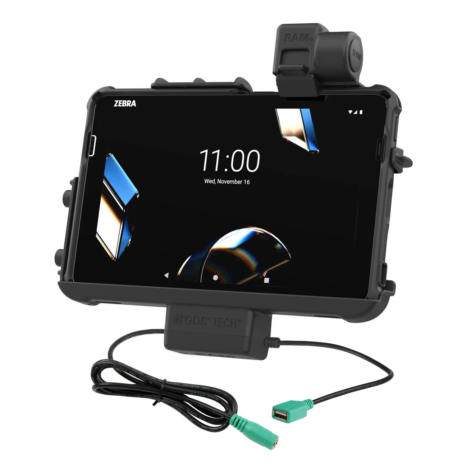 RAM Mounts Thin-Dock for Zebra ET401 & ET4x (10") Tablets - With or without RAM Skin/Rugged Boot - 5.5mm DC Power & USB-A Connector