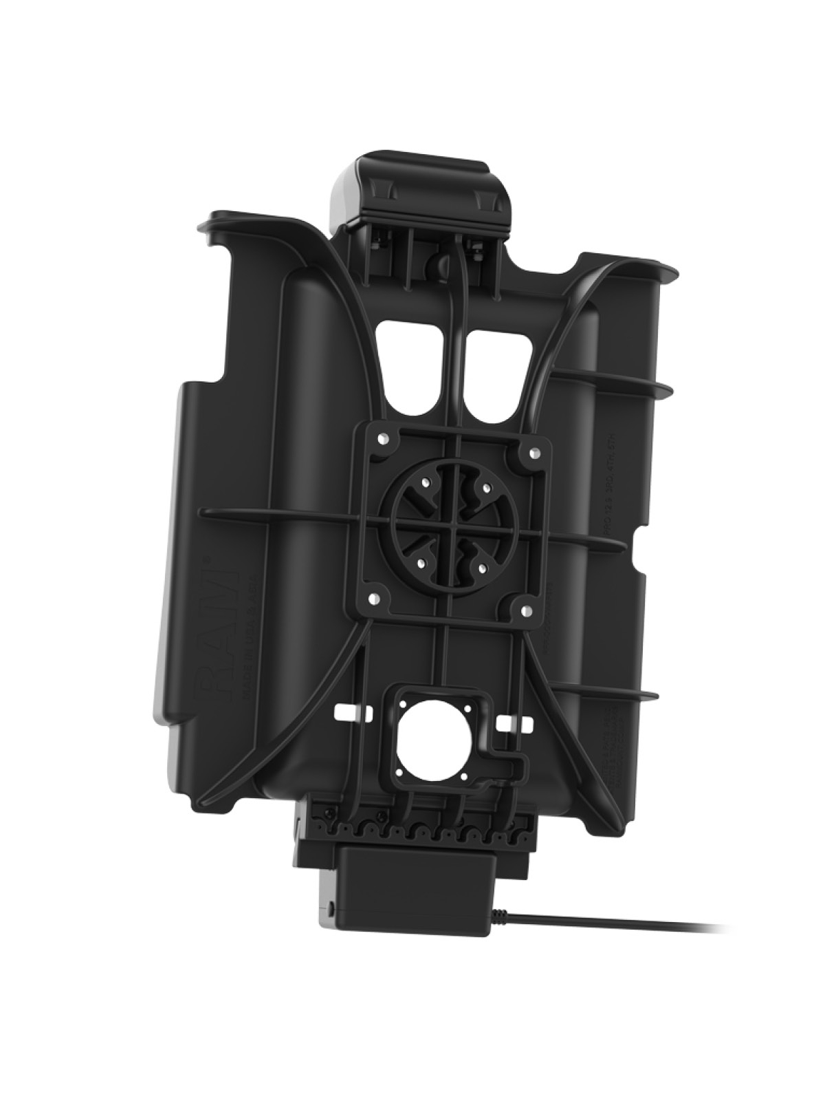 RAM Mounts GDS Tough-Dock Halteschale (Schnappverschluss) für Apple iPad Pro 12.9 (3-6 Gen.), Pro 13 & Air 13 - In IntelliSkin Next-Gen Schutzhülle - USB-C Anschluss