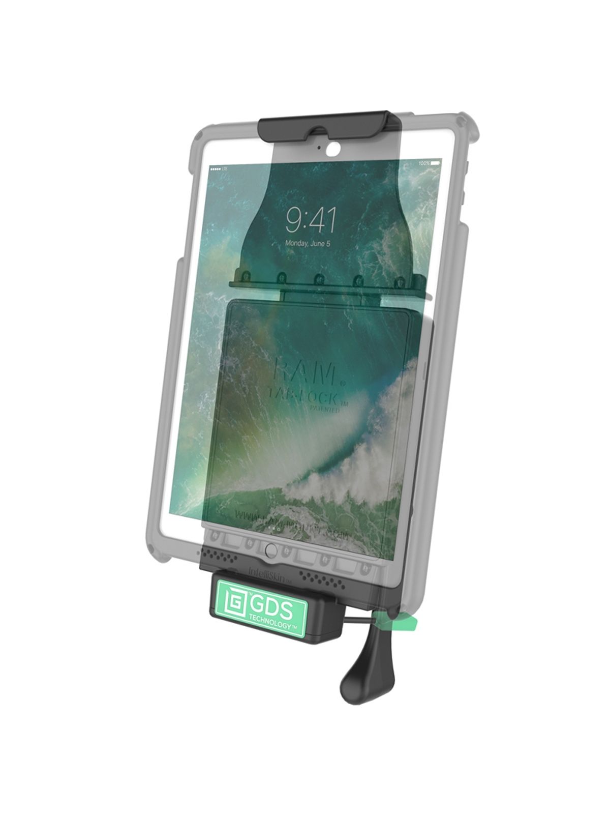 RAM Mounts GDS Dockingstation Apple iPad Pro 10.5 in IntelliSkin-Lade-/Schutzhüllen - abschließbar, Stromanbindung, AMPS-Aufnahme