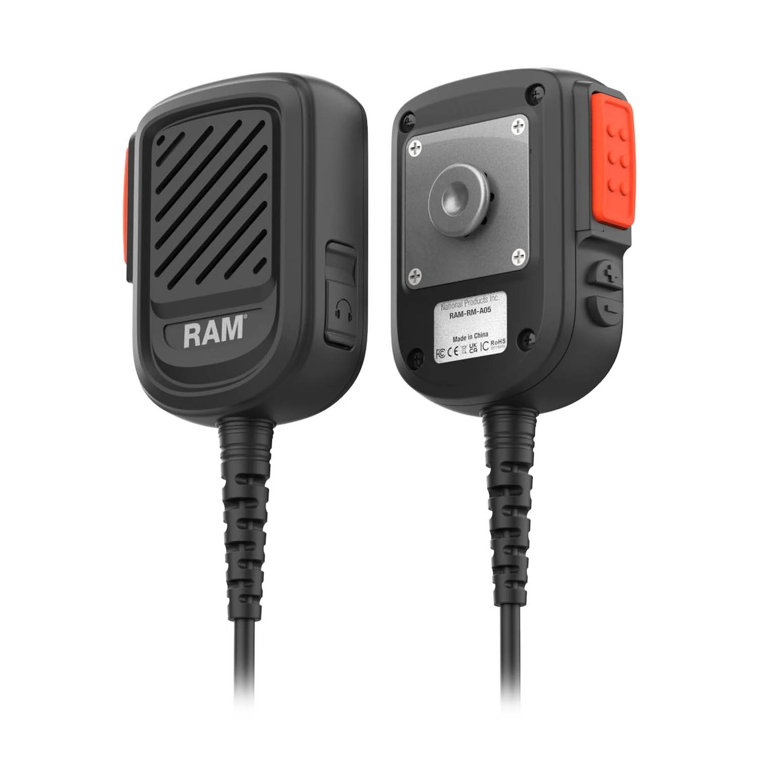 RAM Mounts Handmikrofon für Kodiak Systeme - gewendeltes Kabel mit USB-C Stecker