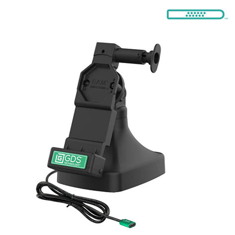 RAM Mounts GDS Uni-Conn Stand-Dockingstation - Dreh- & Schwenkbar - USB-C-Anschluss - Pogo-Pads unten