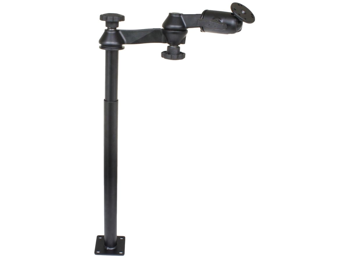 RAM Mounts Doppel-Schwenkarm mit Tele-Pole (ca. 300 mm) und Basis (ca. 450 mm) - Octagon-Verbindungsarm, runde Basisplatte (AMPS), C-Kugel (1,5 Zoll)