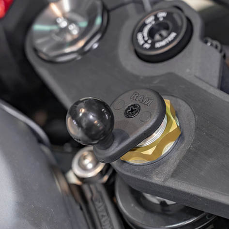 RAM Mounts Motorrad-Basisbefestigung Lenkerkopf - B-Kugel (1 Zoll), für Innendurchmesser 12-32mm