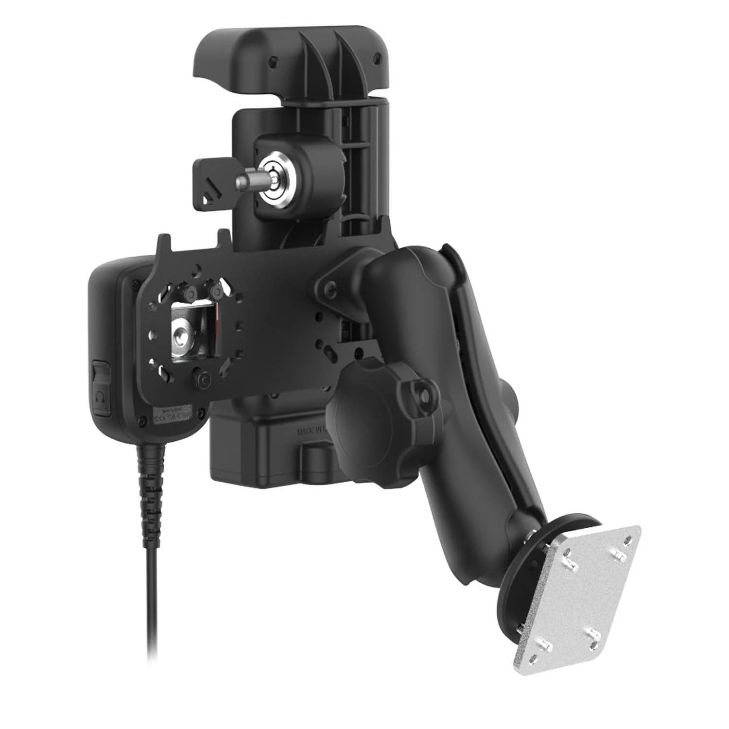 RAM Mounts GDS PTT Speaker Mic Kit (Kodiak) Bundle für Samsung XCover7 Pro & XCover6 Pro in IntelliSkin Schutzhülle - Abschließbar (Pin-Lock) - USB-C Anschluss - Aufbau-Set