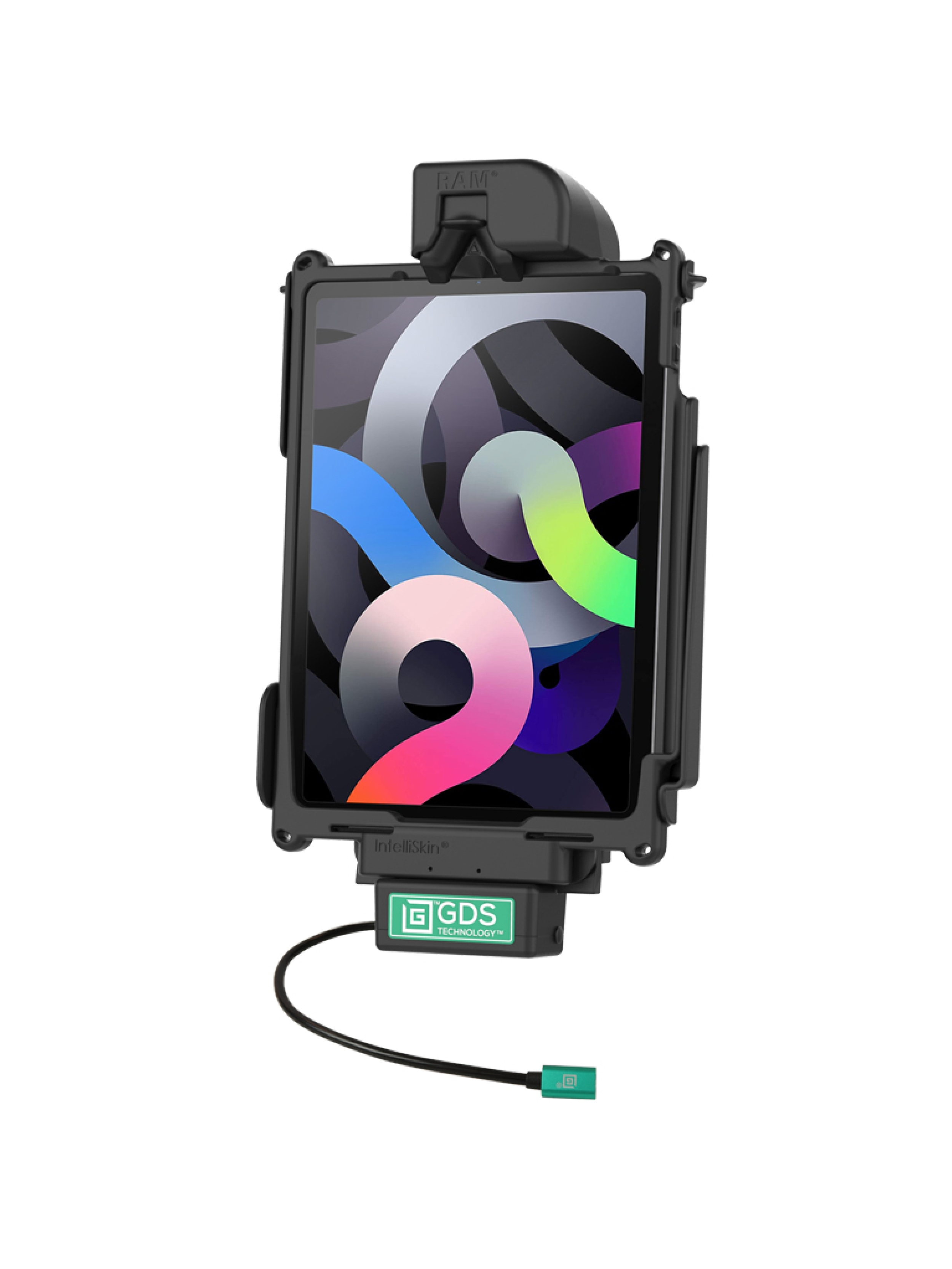 RAM Mounts GDS Tough-Dock Halteschale (Schnappverschluss) für Apple iPad 10. & 11. Gen, Pro 11" (M4 & M5), Air 11" (M2, M3 & M4) - In IntelliSkin Next-Gen Schutzhülle - USB-C Anschluss