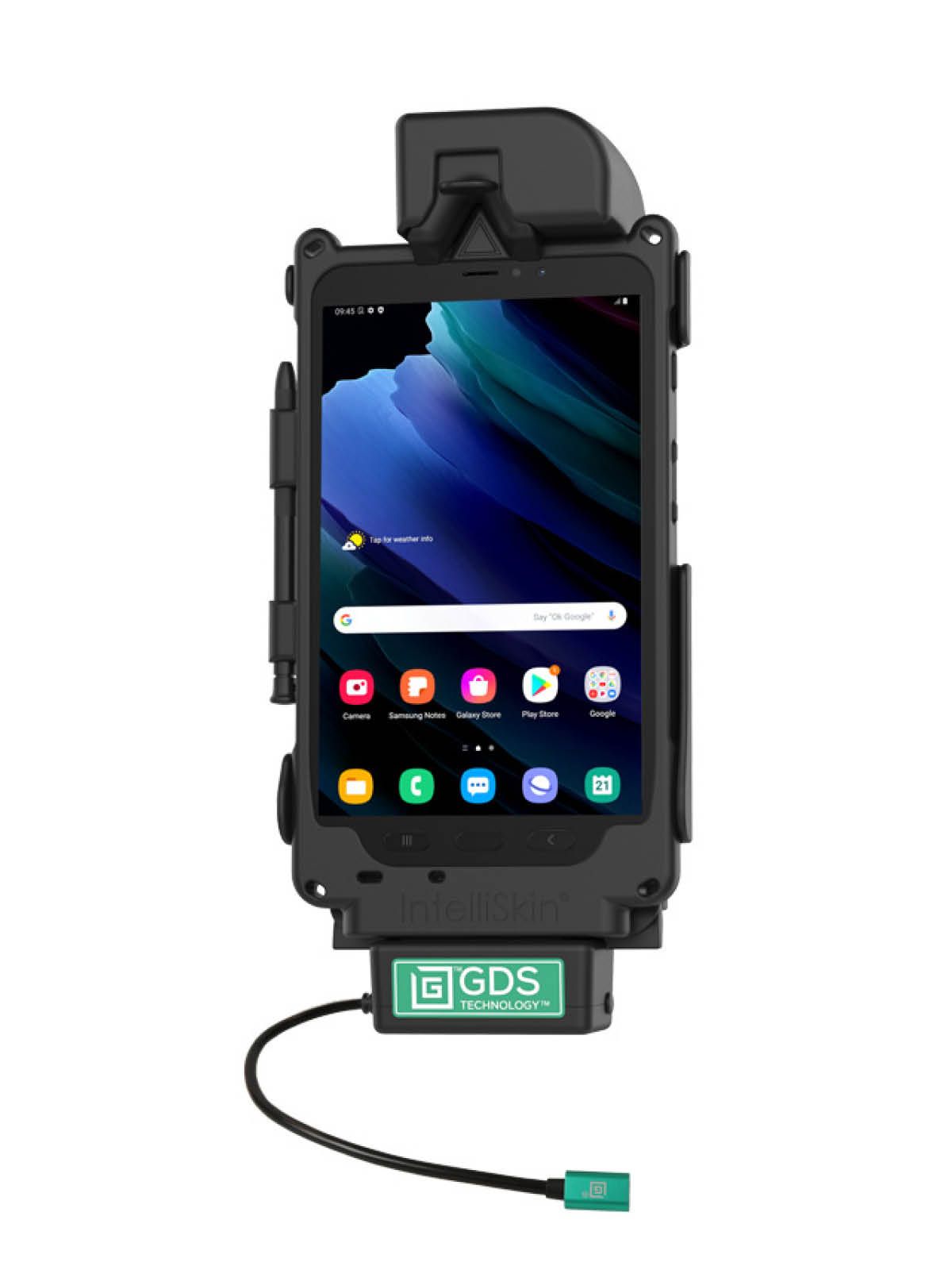 RAM Mounts GDS Tough-Dock Halteschale (Schnappverschluss) für Samsung Tab Active3 & Active5 - in IntelliSkin Next Gen Schutzhülle - USB-C-Anschluss