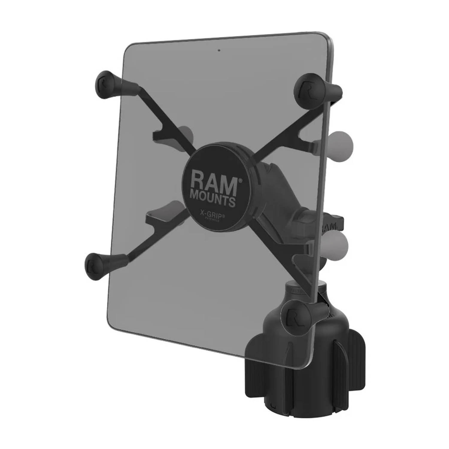 RAM Mounts X-Grip Fahrzeug-Halterung für 7-8 Tablets (Verbundstoff) - Mittlerer Verbindungsarm - Getränkehalter Basiskugel (Durchmesser 65,27 mm bis 88,9 mm) - B-Kugel (1 Zoll)