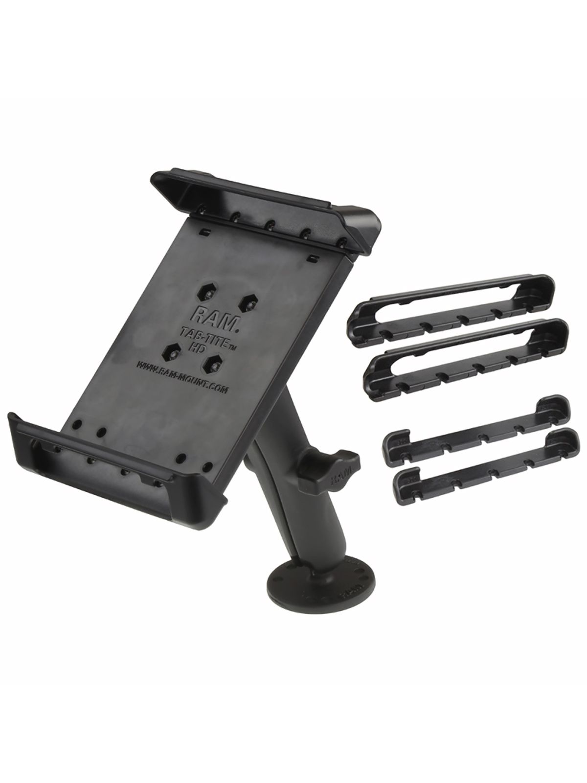RAM Mounts Aufbau-Halterung 7 Zoll Tablets - B-Kugel (1 Zoll), runde Basisplatte (AMPS), langer Verbindungsarm