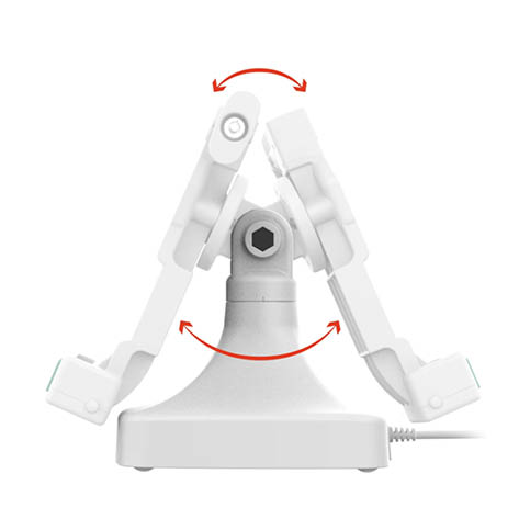 RAM Mounts GDS Uni-Conn Stand-Dockingstation (abschließbar) - Dreh- & Schwenkbar - USB-C & Daten - Pogo-Pads unten - hellgrau