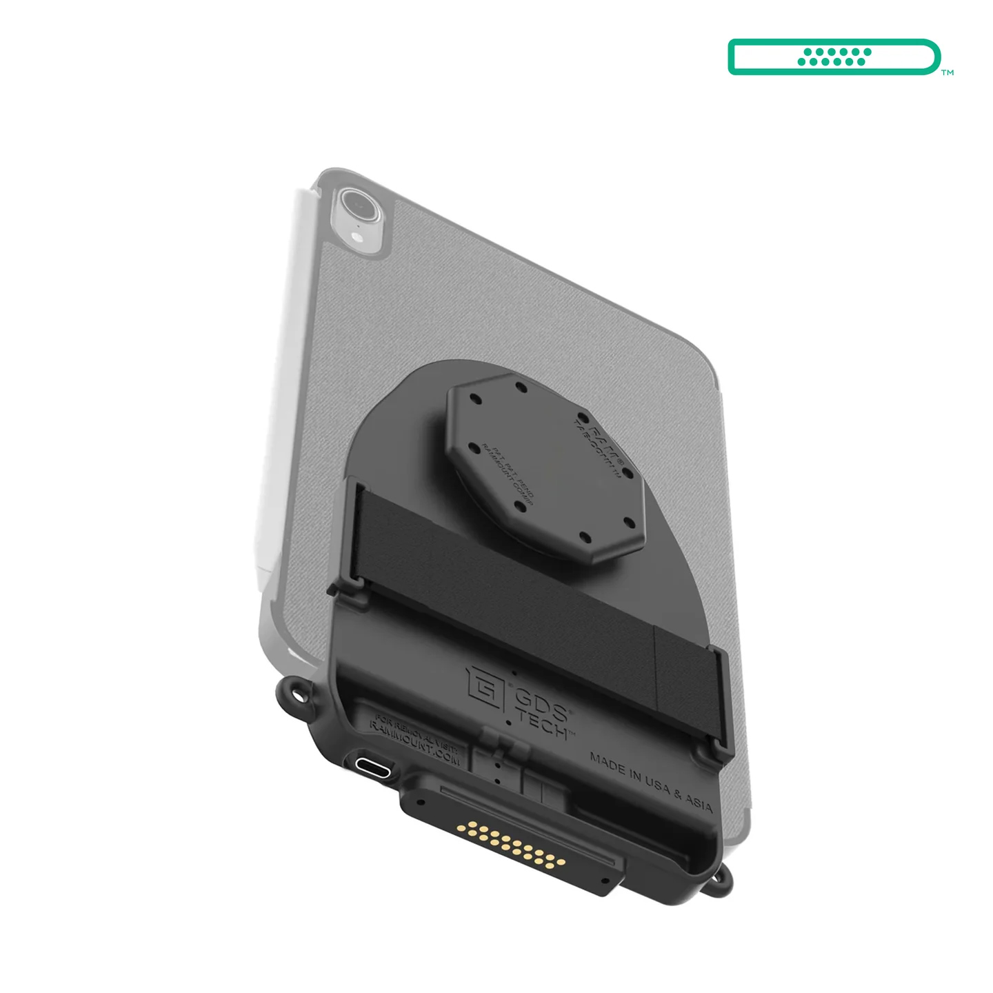 RAM Mounts GDS Tab-Conn für Tablets in Folio-Style Schutzhüllen - D-Shape Pogo-Pads (unten)