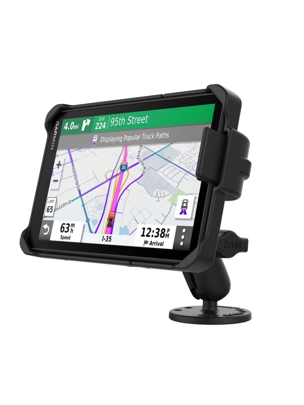 RAM Mounts Aufbau-Halterung Garmin dēzl™ OTR700 - B-Kugel (1 Zoll), Sicherungsgehäuse
