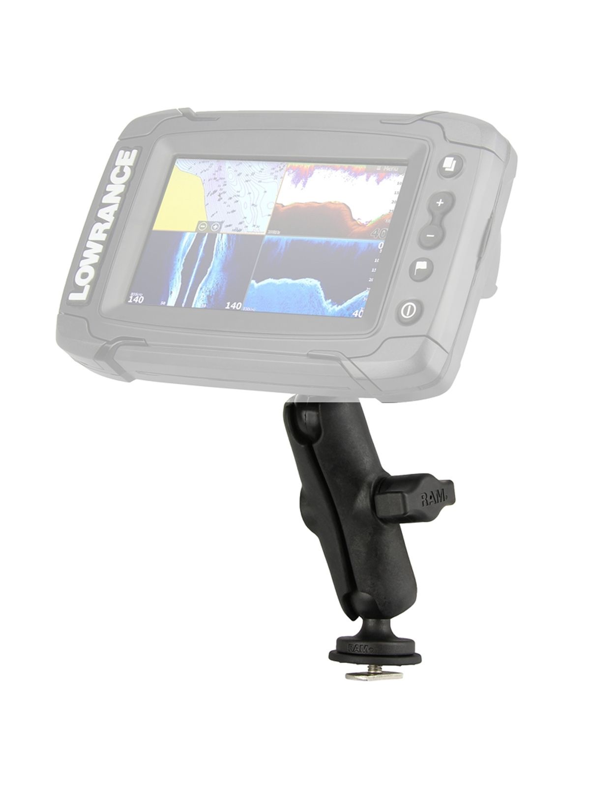 RAM Mounts Marine-Set Lowrance Mark/Elite für Tough-Track Schienen - Kugel mit T-Slot, mittlerer Verbindungsarm, Lowrance-Adapter, B-Kugel (1 Zoll), i
